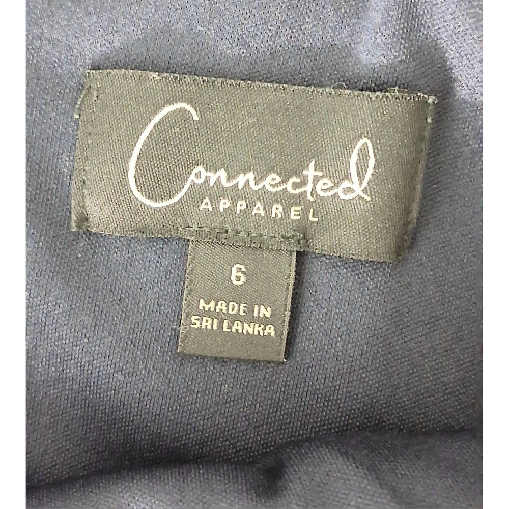 Connected Apparel Dress Size 6 Navy Purple Floral Sleeveless Lined Pre-owned - Picture 3 of 11